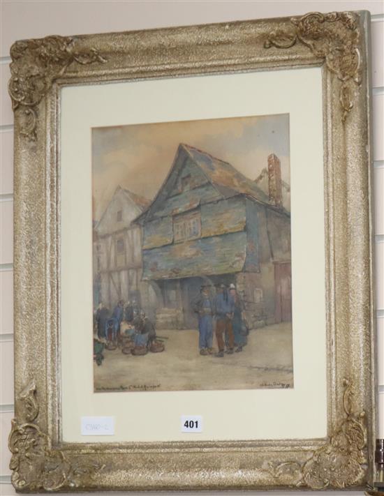 Charles Heeley Bast..., watercolour, Vieilles Maisons Plas St Michel, Quimpule, signed and dated 27,